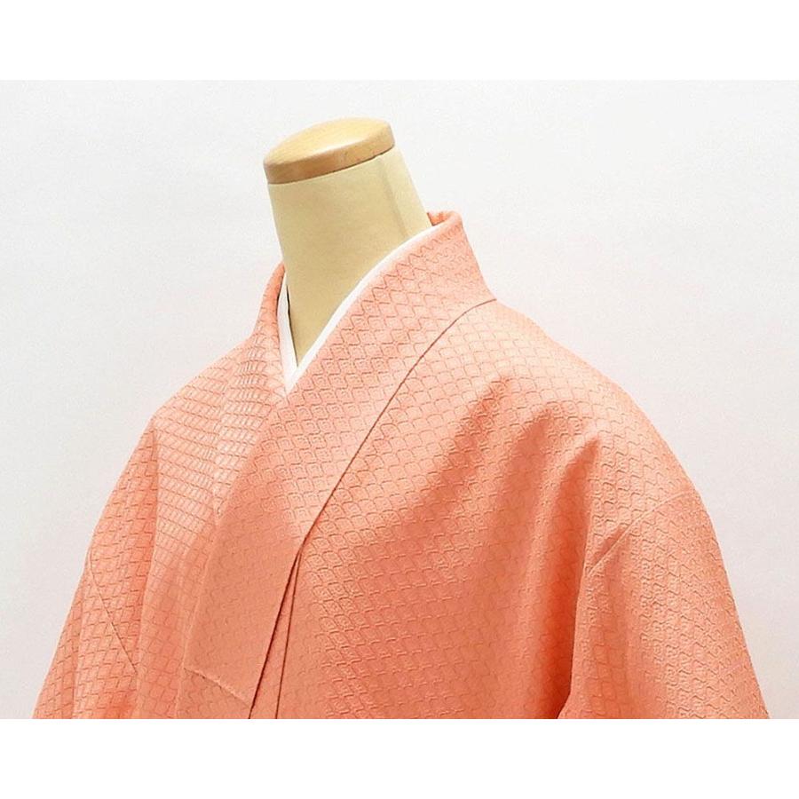 正絹　色無地　桜色 色無地 未着用美品 正絹 紅桜 コーラルピンク色 身丈161cm 裄丈64.5cm