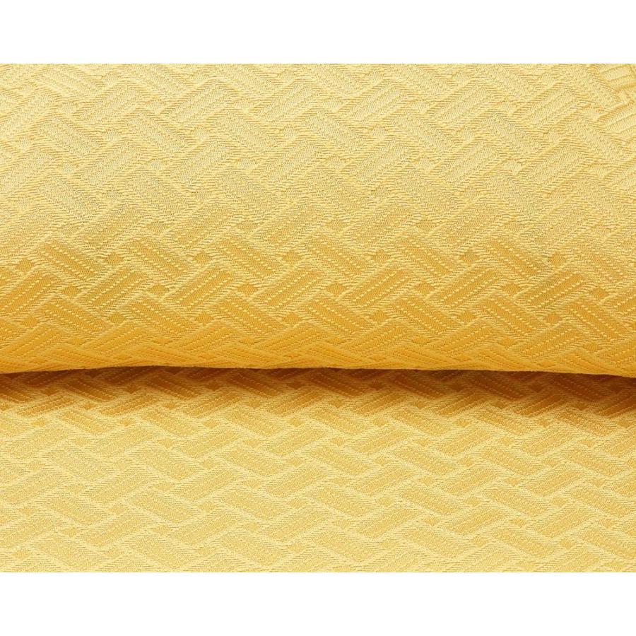 色無地 新品 正絹 加賀友禅 柿本市郎鑑修 丹後ちりめん 濃い卵色 反物 未仕立 a2042の画像