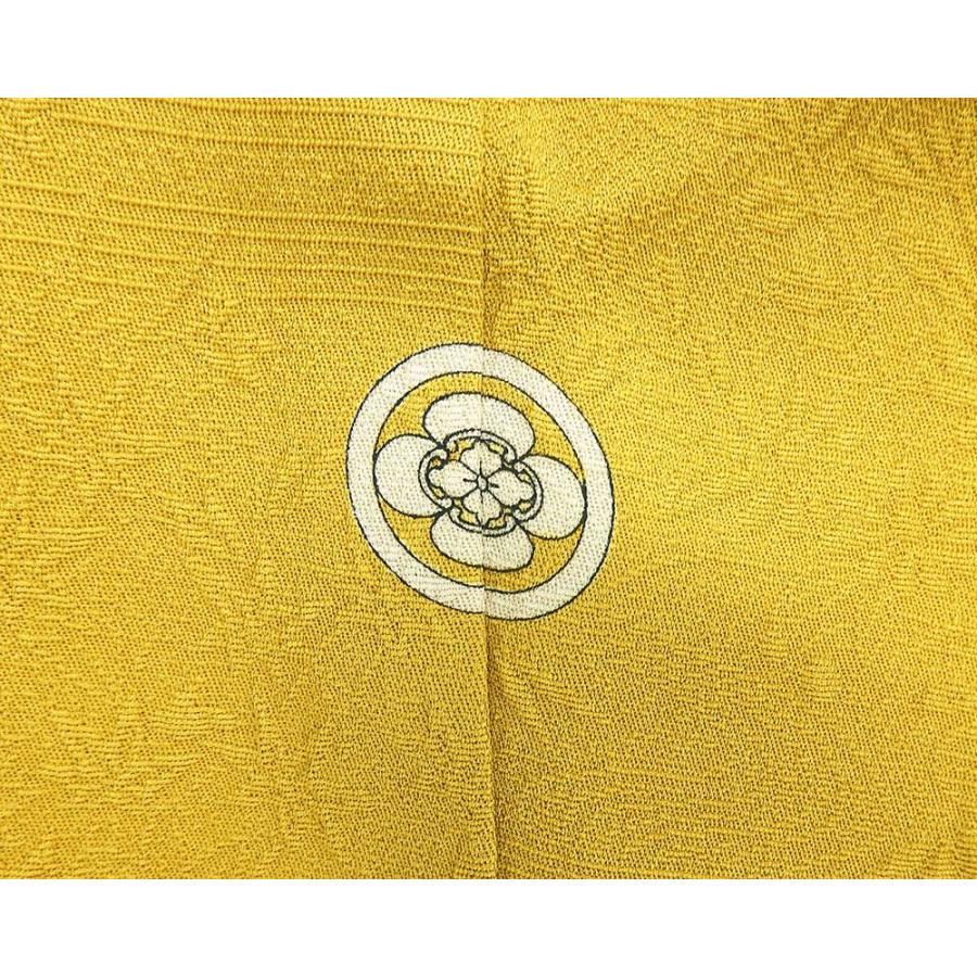 色無地 正絹 加賀友禅 梶山伸作 身丈164.5cm 裄丈67.5cm 木瓜 良品