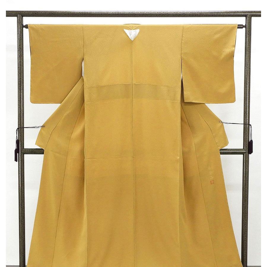 色無地 未着用美品 正絹 辛子色 身丈158cm 裄丈63.5cm 鬱金染 五三の桐 未使用 新古品 着物 結婚式 入学式 卒業式 a4027 色無地 未着用美品 正絹 辛子色 身丈158cm 裄丈63.5cm 鬱金染 五三の桐