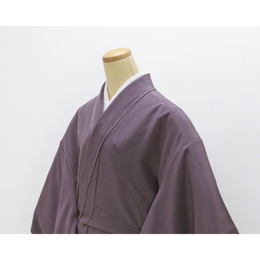 色無地 未使用 正絹 紫鼠 身丈163cm 裄丈66cm 剣片喰 未着用 美