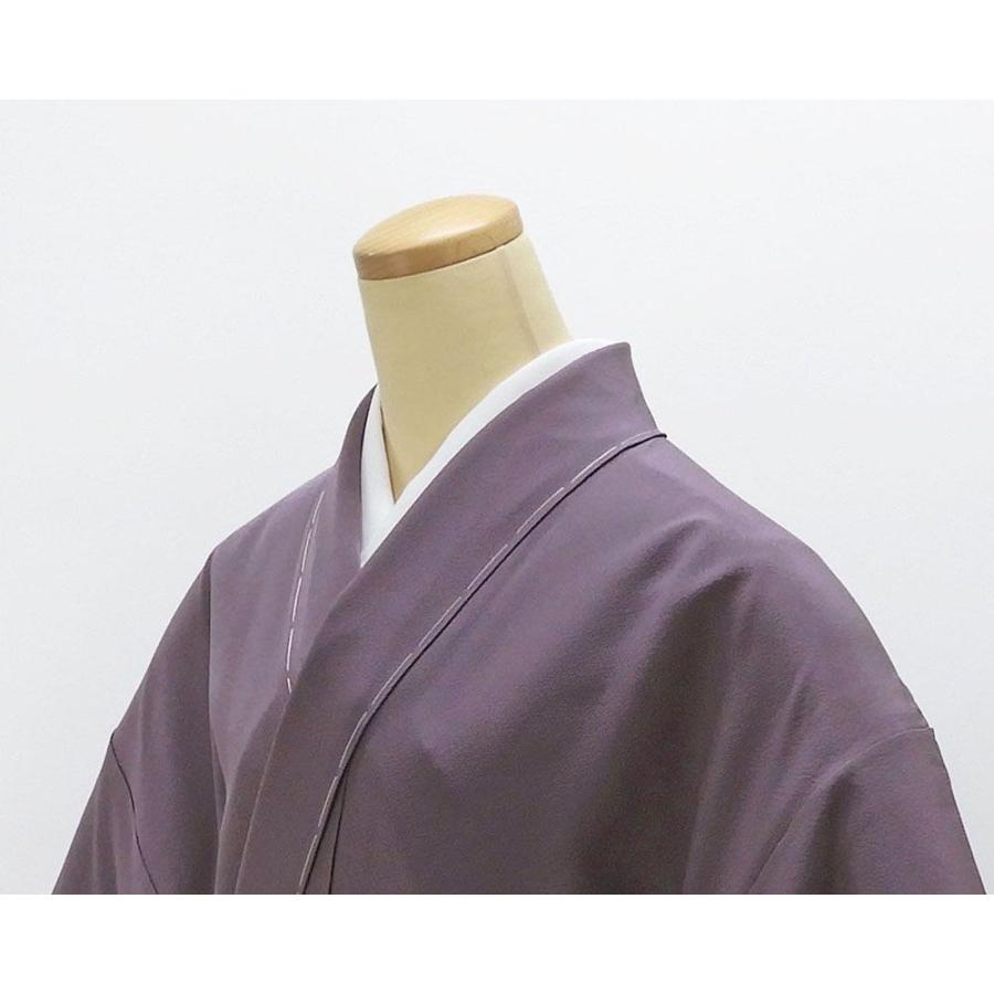 色無地 未使用 正絹 紫鼠 身丈163cm 裄丈66cm 剣片喰 未着用 美品 新古