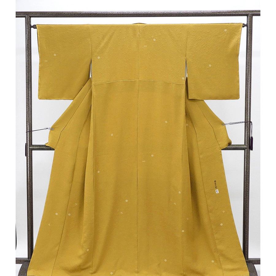 色無地 未使用 正絹 加賀友禅 柿本市郎 天蚕糸 身丈165cm 裄丈64.5cm
