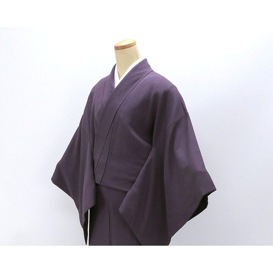 色無地 正絹 染色作家 斉藤三才 身丈161cm 裄丈68cm 上り藤に木瓜 良品 