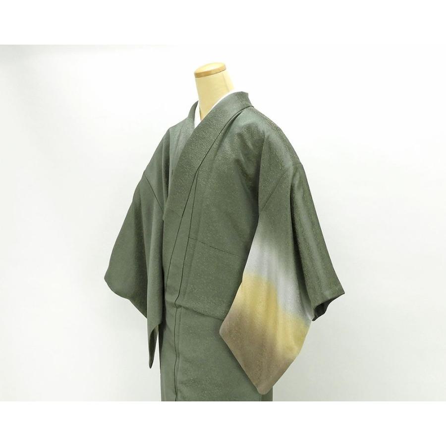 未使用トールサイズ】結城紬単衣辻が花裄丈69.5 身丈175