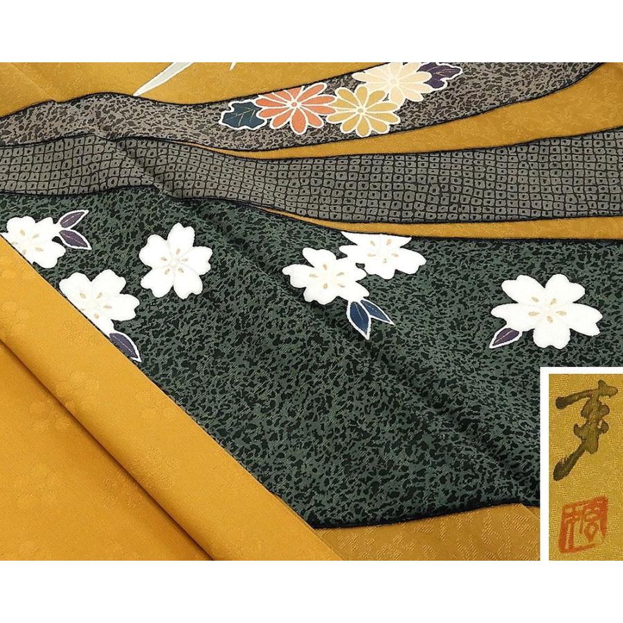 訪問着 正絹 大久保玄才 そめのざ玄才 作 身丈156cm 裄丈65cm 美品 