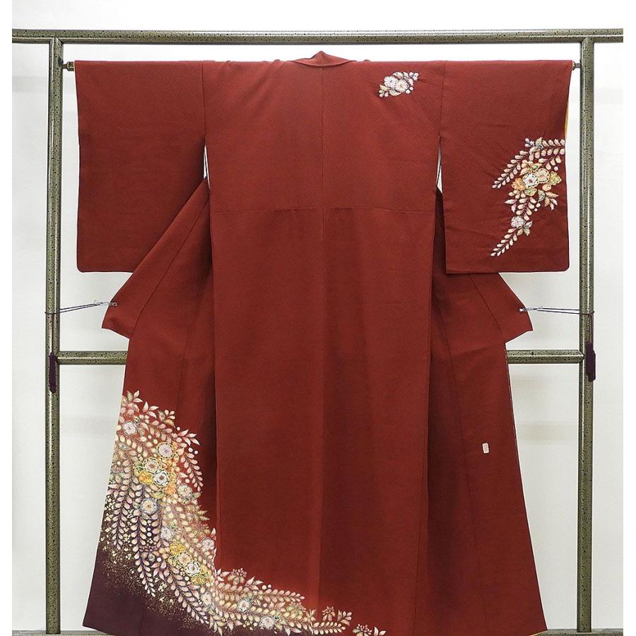 訪問着 正絹 桐屋翠山工房 絞り辻が花模様 身丈155.5cm 裄丈65cm 付下 