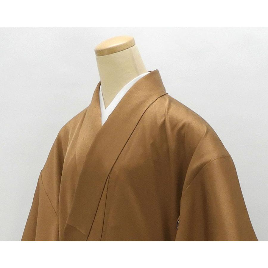 松葉色の色無地紋付き千地泰弘 裄丈66cm