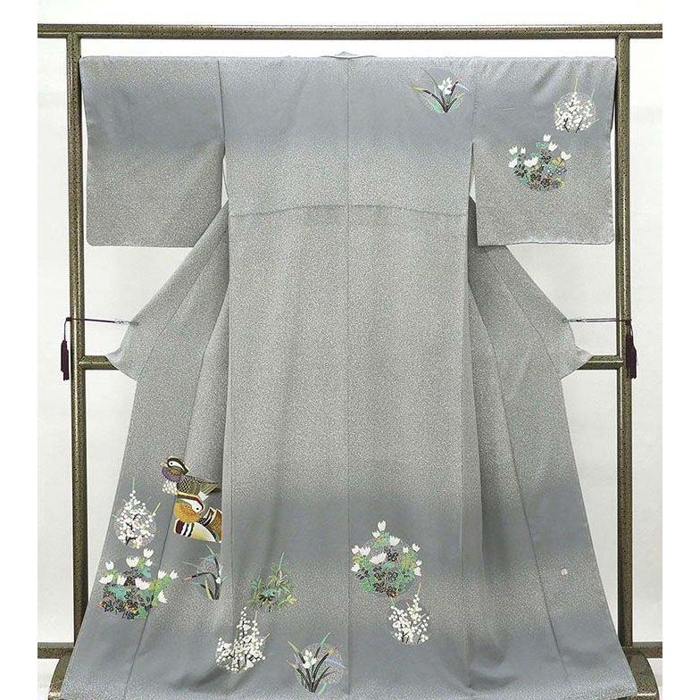 TOKIO et TOKI 羽田登喜男 落款入 訪問着 叩き染 菊 正絹 躾糸付