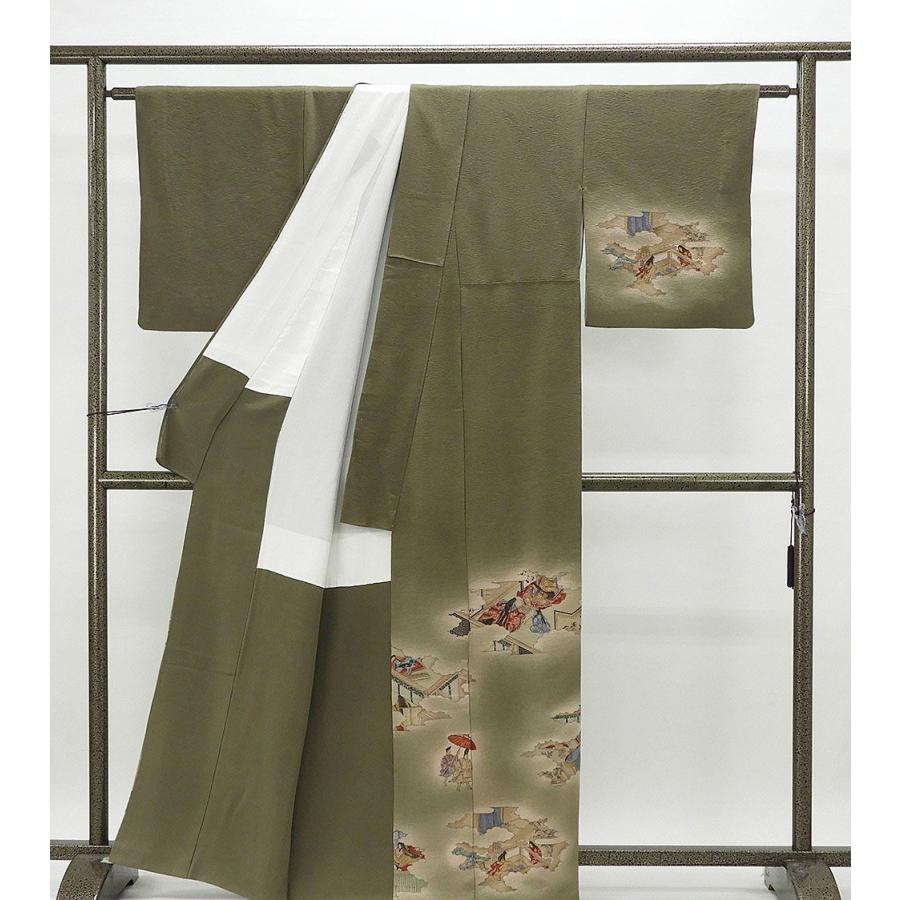 訪問着 正絹 京友禅摺り染 樽本伊勢蔵作 身丈161.5cm 裄丈65cm