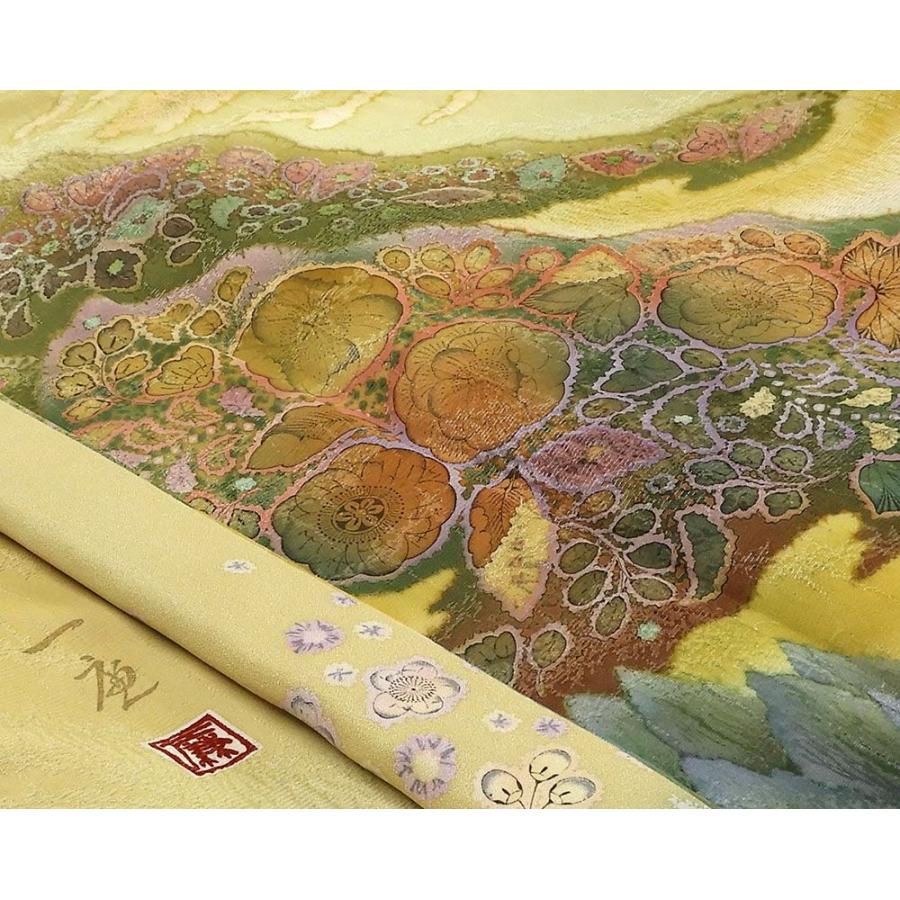 訪問着 新品仕立済 正絹 絞り染色作家 吉乃一廉作 絞り辻が花模様 身丈 