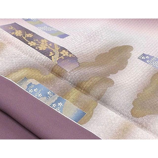 20％OFF！SALE 訪問着 新品仕立済 正絹 雲取短冊模様 訪問着 小難あり 新品  仕立て上がり 着物 b1804の画像