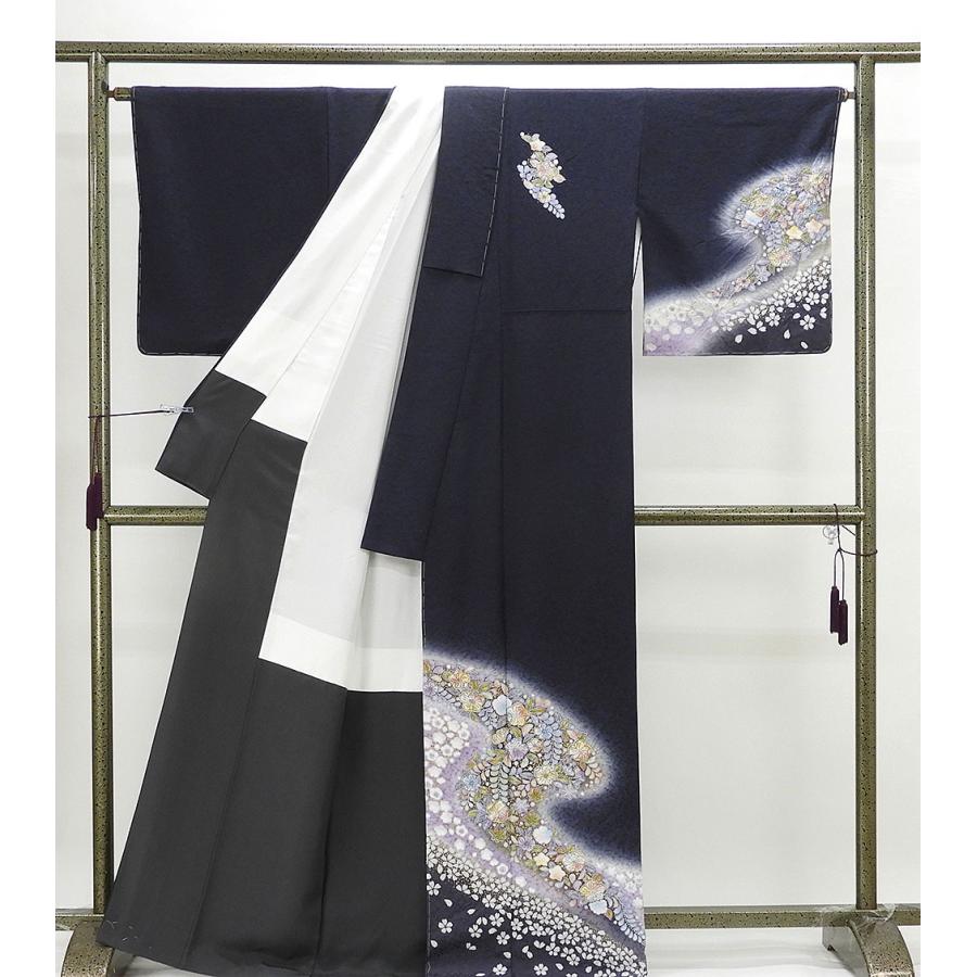 訪問着 新品仕立済 正絹 辻が花 身丈165cm 裄丈68cm 新品 仕立て