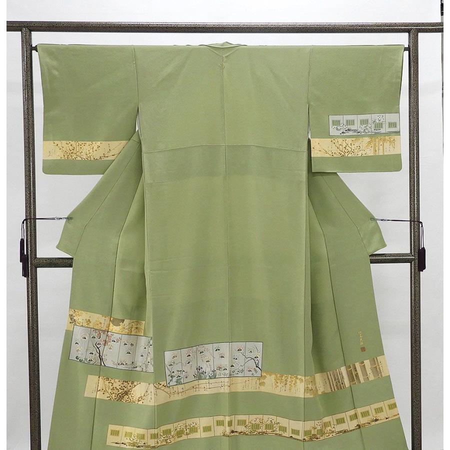 訪問着 正絹 松尾光琳作 三十六歌仙図屏風模様 身丈158cm 裄丈65.5cm リサイクル 着物 結婚式 入学式 卒業式 b4029 訪問着 正絹 松尾光琳作 三十六歌仙図屏風模様 身丈158cm 裄丈65.5cm