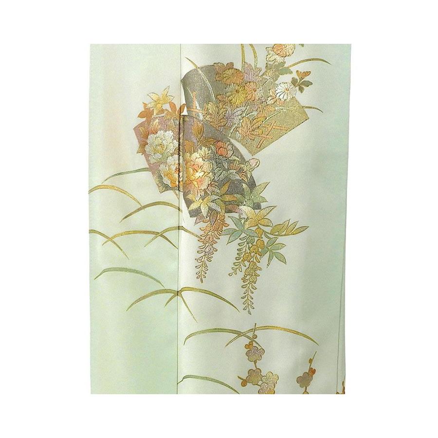 訪問着 正絹 金彩友禅 和田光正作 身丈159.5cm 裄丈62cm 付下げ