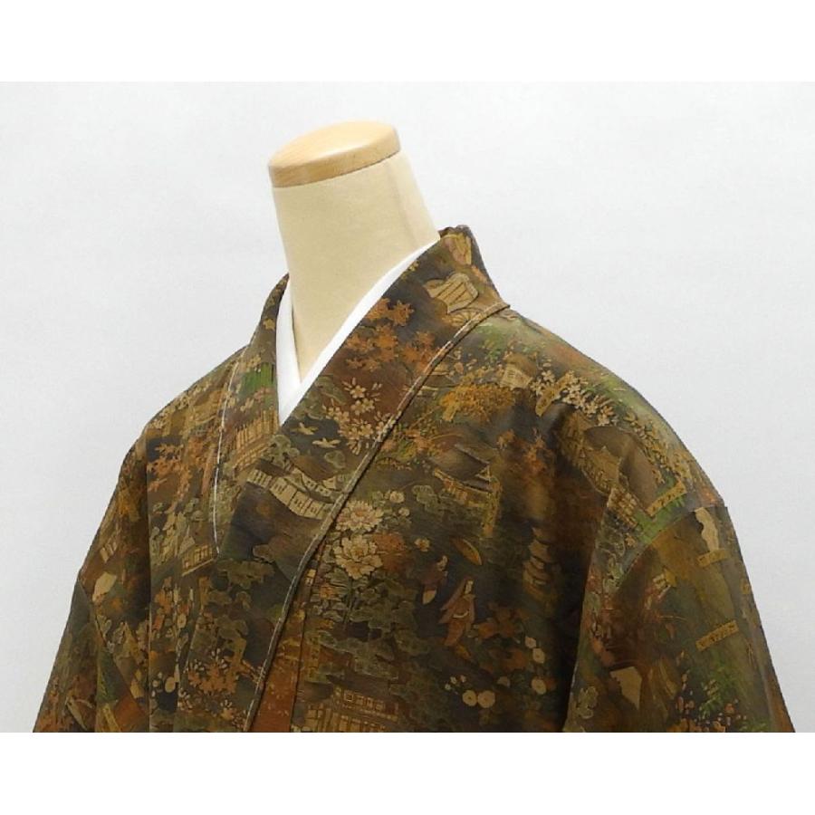小紋 未着用美品 正絹 京友禅摺り染 樽本伊勢蔵作 身丈163cm 裄丈66cm 