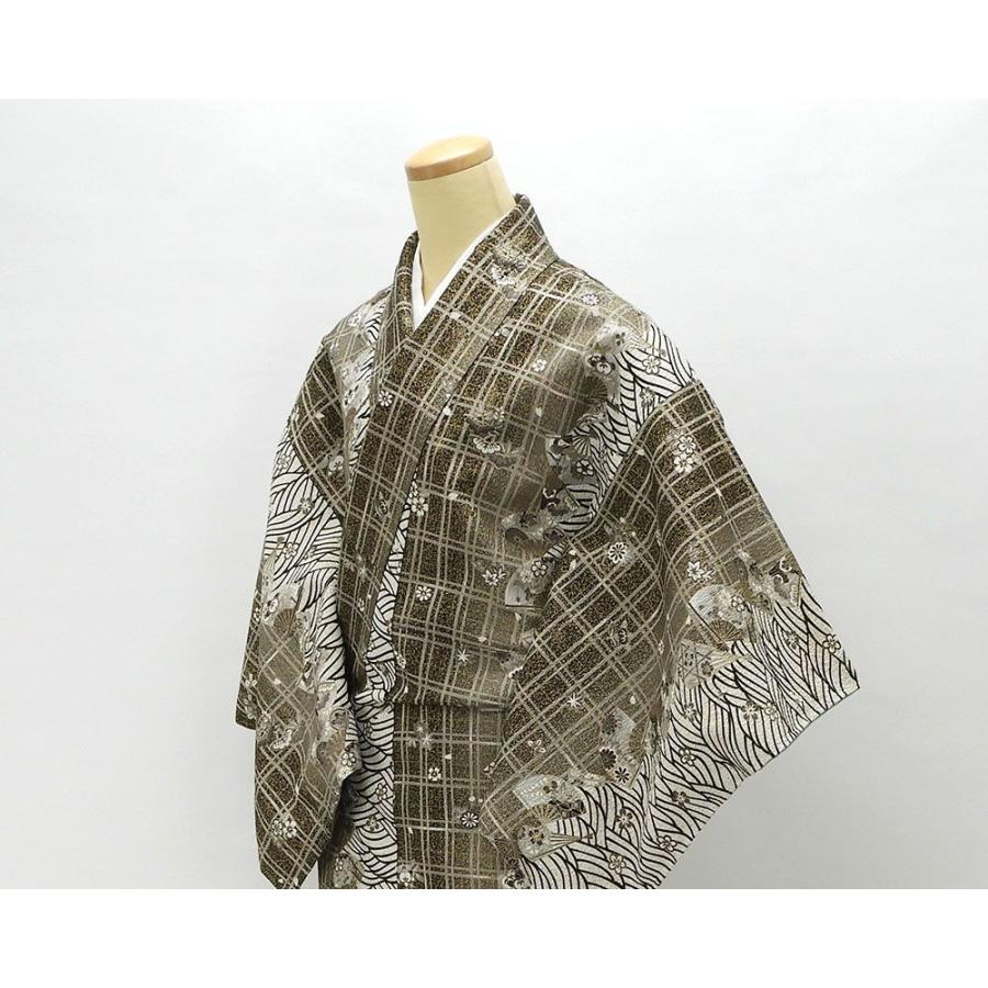 50％OFF 半額 SALE 小紋 未着用美品 正絹 扇四季花模様 身丈161.5cm 裄 