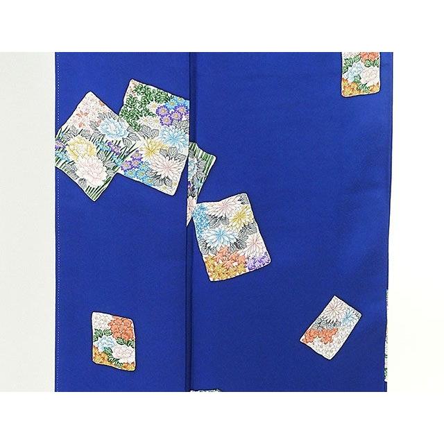 小紋 正絹 四季花模様 リサイクル 中古 着物 カジュアル c0349