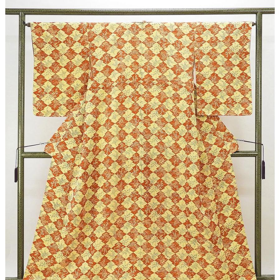麻＊琉球柄＊つばめ＊ベージュ＊防水加工済み＊夏物＊着物＊159cm