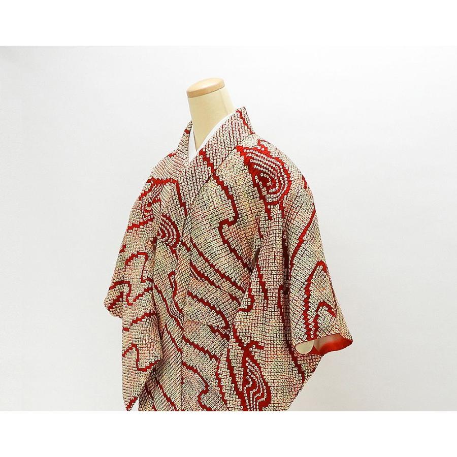 小紋 正絹 流水模様 身丈155.5cm 裄丈62.5cm 良品 リサイクル 中古