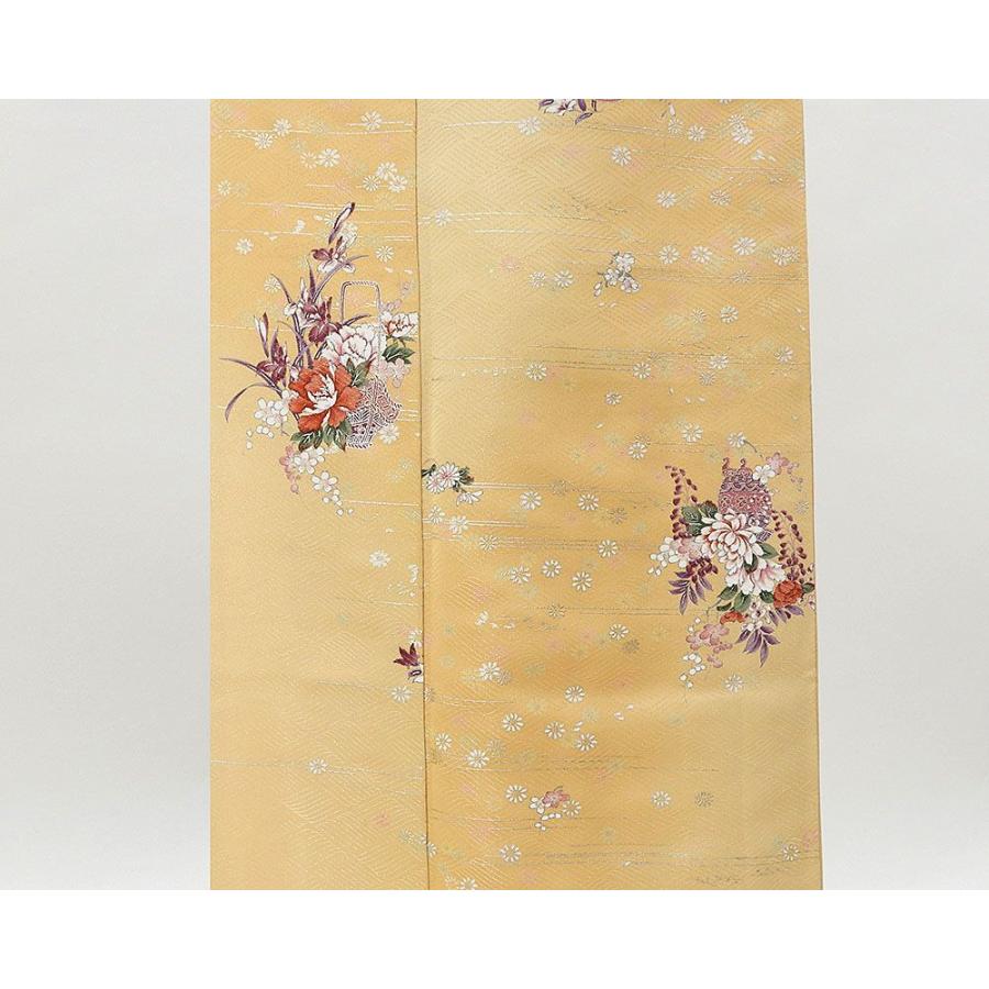 しつけ付 未使用品 千總 絹 小紋 反物 正絹 着物 金彩 牡丹 鈴乃屋