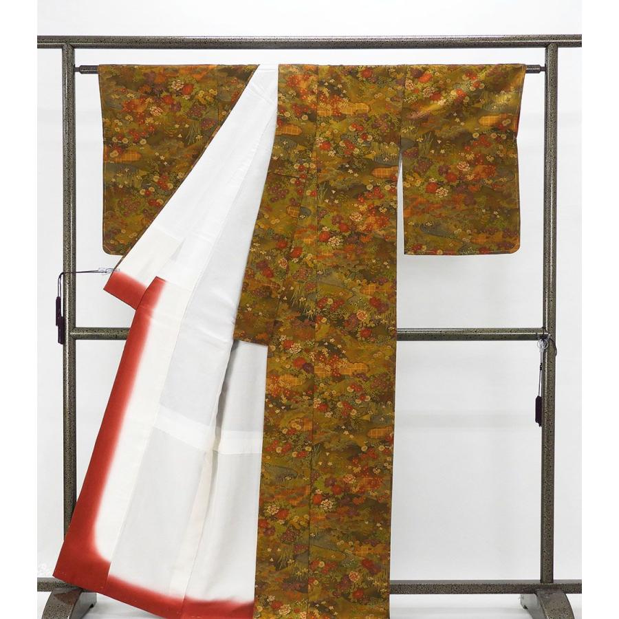 小紋 未着用美品 正絹 京友禅摺り染 樽本伊勢蔵作 身丈164cm 裄丈67.5 