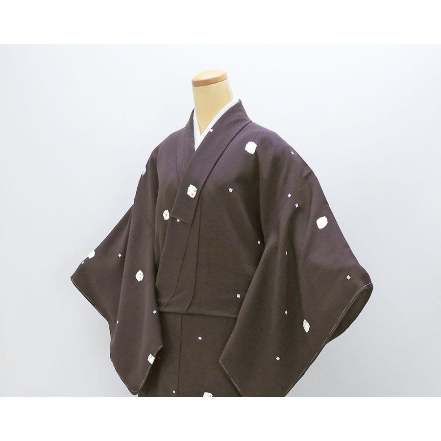 小紋 未使用 正絹 源氏香 幾何 身丈165.5cm 裄丈65cm 未着用 新古品 未 
