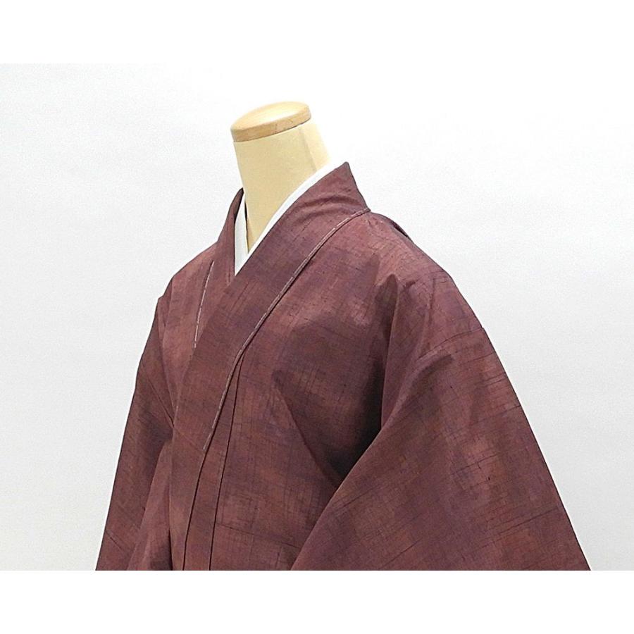 紬 正絹 縦縞模様 リサイクル 中古 着物 カジュアル d0082 : きもの翔