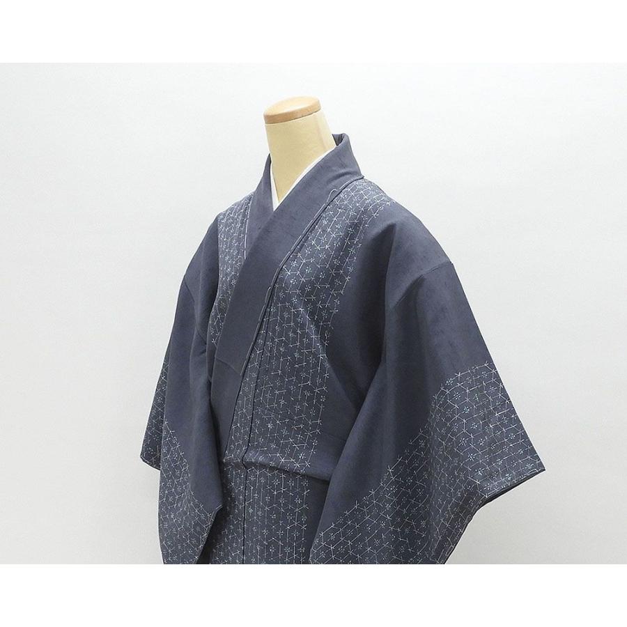 紬 未着用美品 正絹 染色作家 浅井青仁作 身丈160.5cm 裄丈64cm 紬 未 