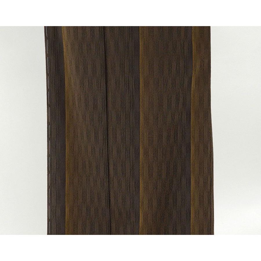 紬 未着用超美品 正絹 本しぼ柿渋染め 縦縞模様 身丈161.5cm 裄丈64.5 