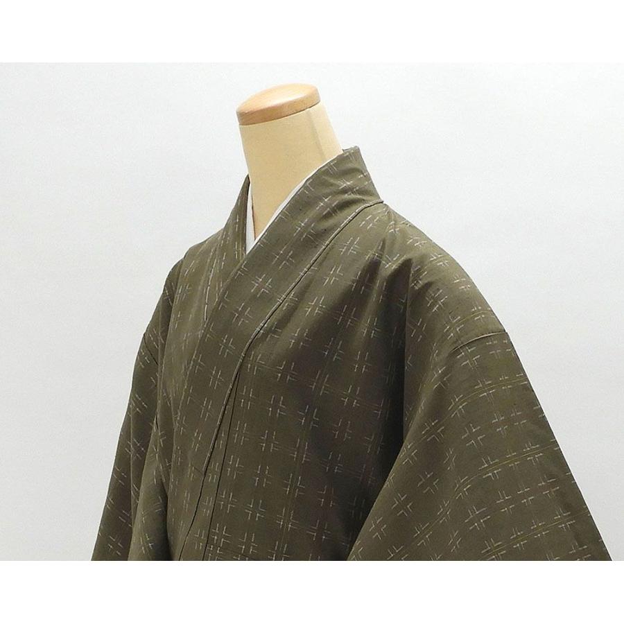 紬 未着用美品 正絹 幾何模様 身丈160cm 裄丈64.5cm 未使用 新古品