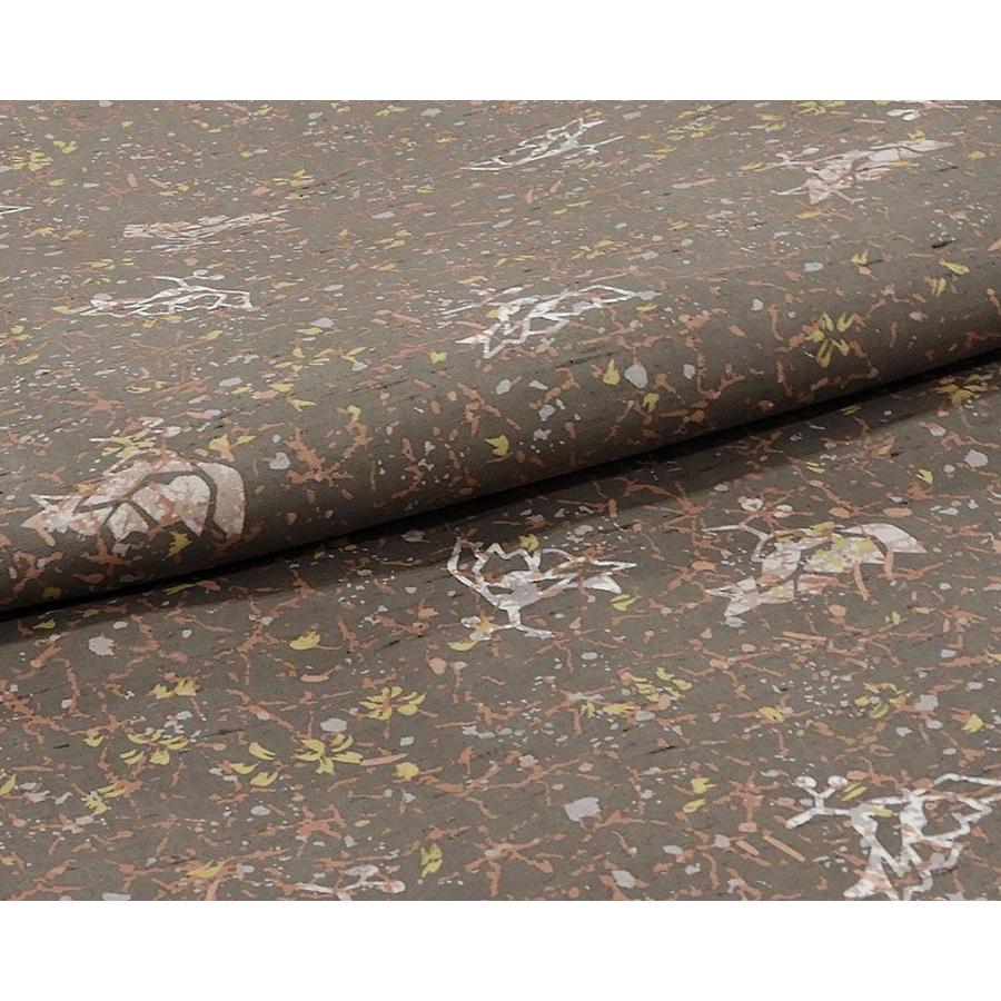 紬 正絹 幾何花模様 身丈165.5cm 裄丈64.5cm 良品 リサイクル 中古