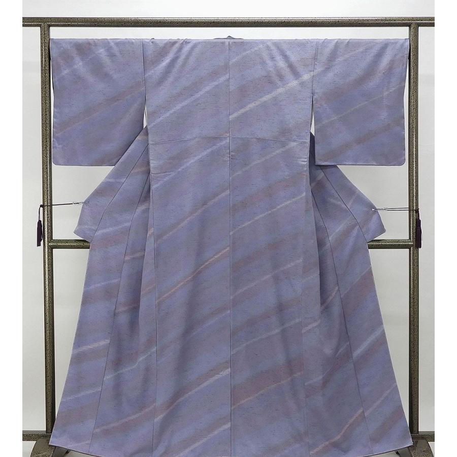 紬 未着用美品 正絹 斜段模様 身丈161.5cm 裄丈67.5cm 未使用