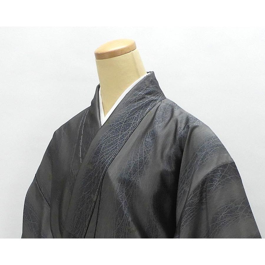 お召し 未着用美品 正絹 草葉模様 身丈167cm 裄丈65.5cm 紬 未使用