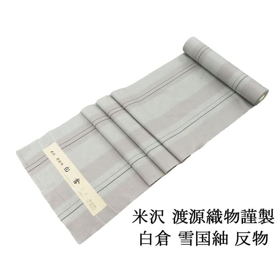 20％OFF SALE 紬 新品 正絹 米沢 雪国紬 白倉 渡源織物謹製 縦縞模様 反物 未仕立 d2019 : きもの翔鶴 - 通販 ...