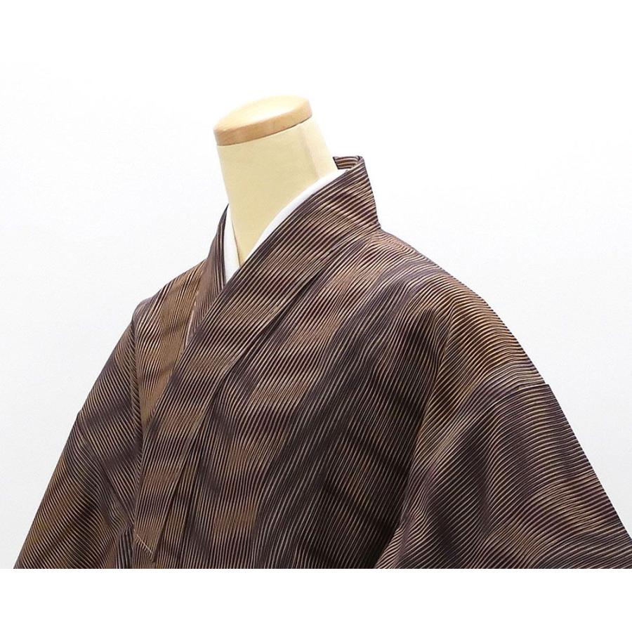 紬 未着用 正絹 紬 縦縞幾何模様 身丈168cm 裄丈67cm 紬 未使用 新古品 着物 d4050 紬 未着用 正絹 縦縞幾何模様 身丈168cm 裄丈67cm 未使用 新古品 着物