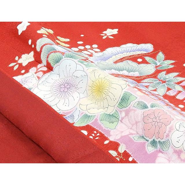 正絹 振袖用 長襦袢 短冊花文様 (未使用品) 振袖 未着用超美品