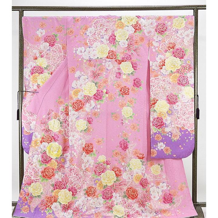50 Off 振袖 新品仕立済 正絹 京友禅 薔薇ガーベラ百合模様 振袖 新品 仕立て上がり 着物 送料無料 Www Technet 21 Org