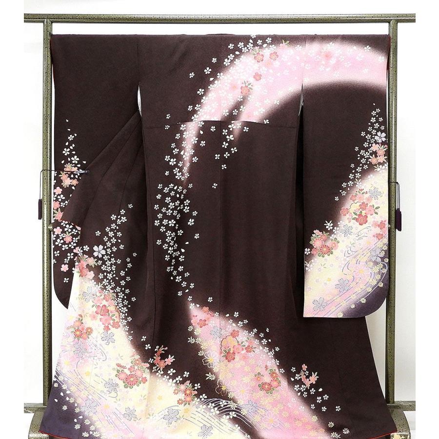 振袖 正絹 雪輪桜菊模様 身丈168.5cm 裄丈68cm 美品 リサイクル 中古