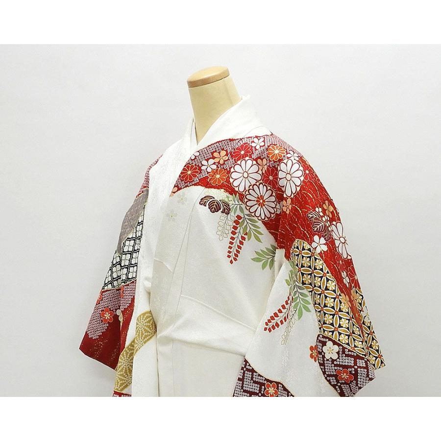 振袖 正絹 匹田四季花模様 身丈171cm 裄丈68cm 美品 リサイクル 中古