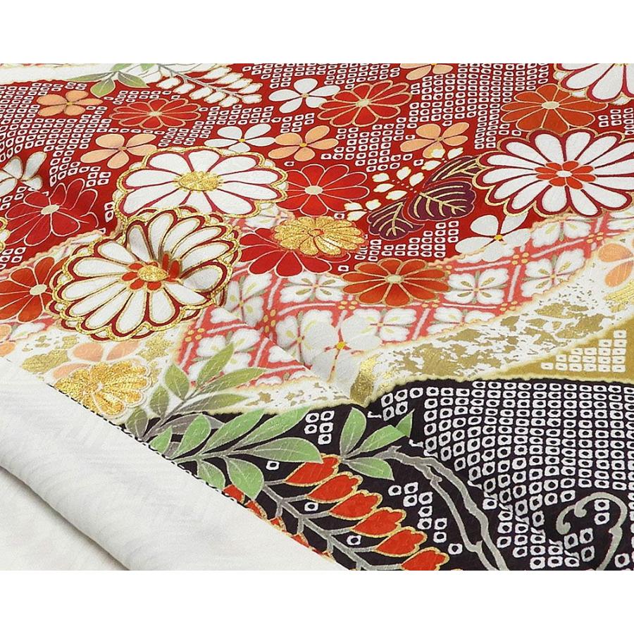 美品 振袖 赤 飛鶴 松 刺繍 金彩加工 身丈164cm フォーマル 正絹