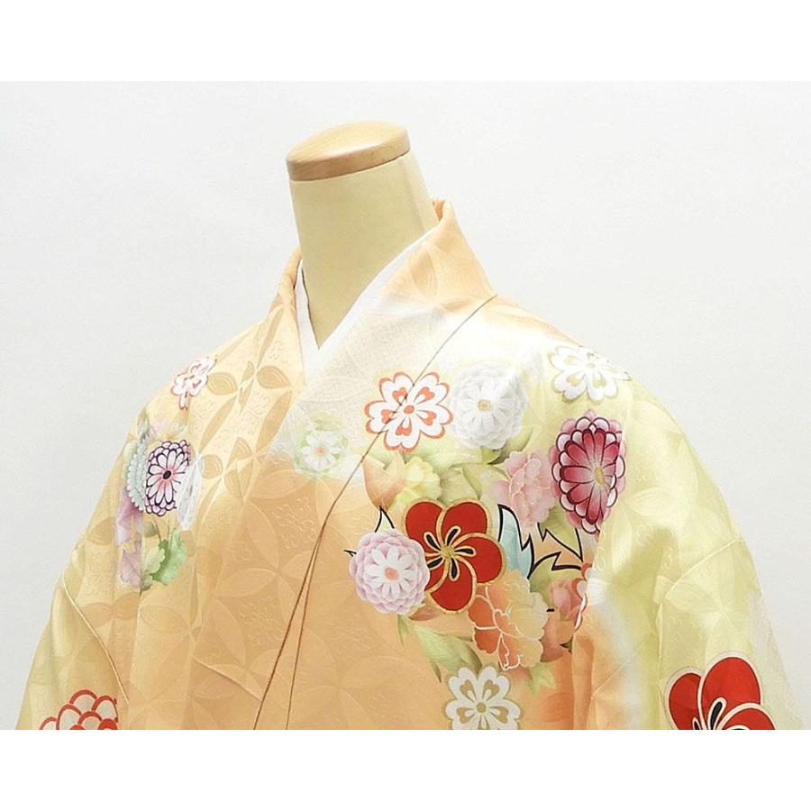 振袖 正絹 吉祥四季花模様 身丈174.5cm 裄丈73cm 振袖 リサイクル 着物  