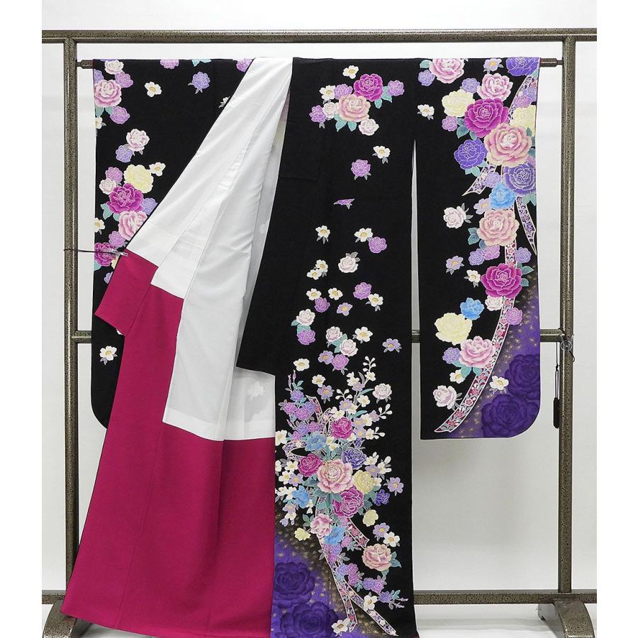 振袖 正絹 四季花模様 身丈166.5cm 裄丈66.5cm 振袖 良品 リサイクル 着物 e0976 振袖 正絹 四季花模様 身丈166.5cm 裄丈66.5cm 良品 リサイクル 着物