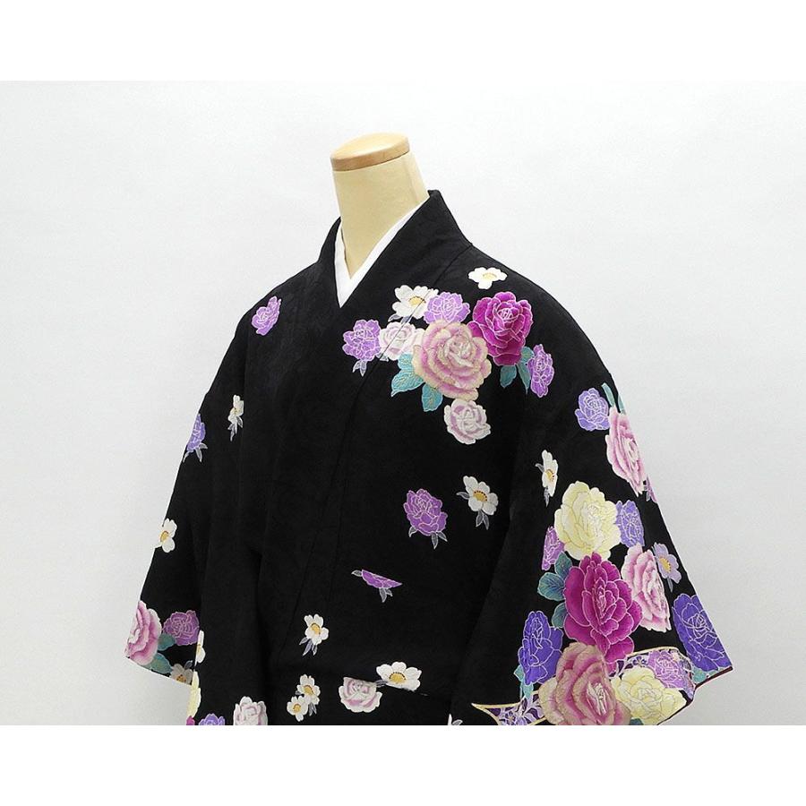 振袖 正絹 四季花模様 身丈166.5cm 裄丈66.5cm 良品 リサイクル 着物