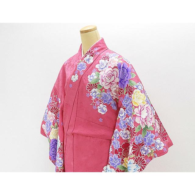 20％OFF！SALE 振袖 新品仕立済 正絹 薔薇椿桜模様 振袖 新品 仕立て上がり 着物 e1005の画像