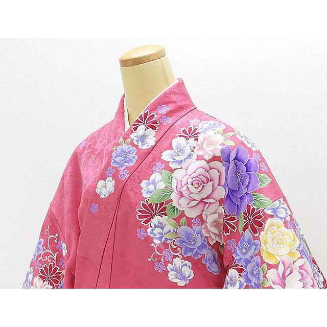 20％OFF！SALE 振袖 新品仕立済 正絹 薔薇椿桜模様 振袖 新品 仕立て上がり 着物 e1005の画像