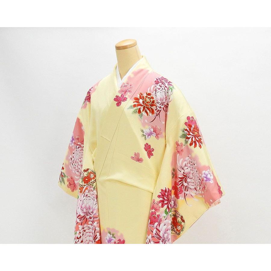 ブランド振袖 ポリエステル小紋振袖 岡重 豪華 金彩 カラー胴裏 身丈