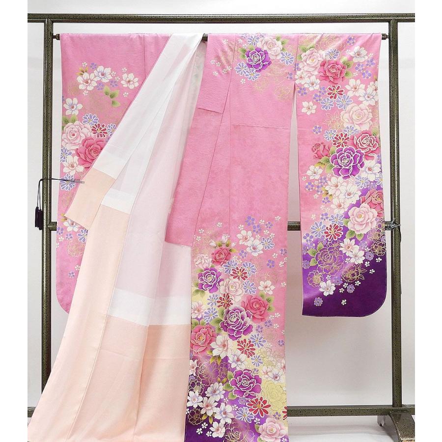 【正絹・仕立て上がり】 振袖 紫 桜 古典 成人式 前撮り C57 正絹・仕立て上がり】 振袖 暗い紫 大きめ 古典 成人式 前撮り C213