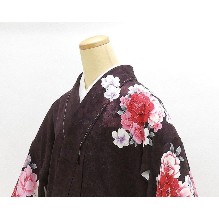 振袖 新品仕立済 正絹 薔薇リボン模様 新品 仕立て上がり 着物 成人式