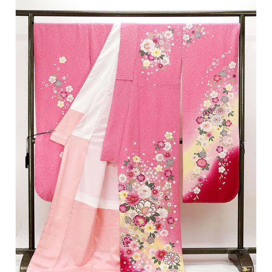 振袖 新品仕立済 正絹 四季花模様 身丈177.5cm 裄丈75cm トールサイズ 